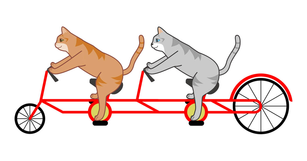 タンデム自転車のイラスト