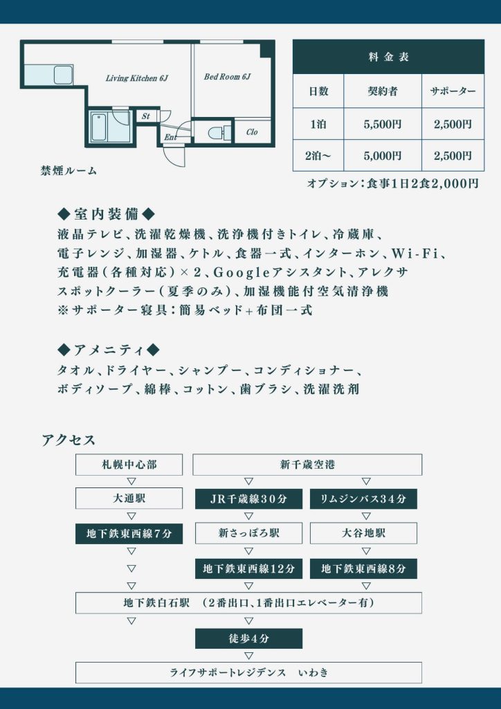 ライフサポートレジデンスいわきのチラシ（裏）