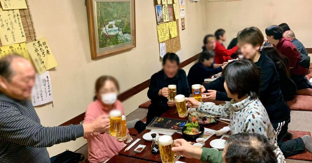 カムイスキー場での打上げの様子